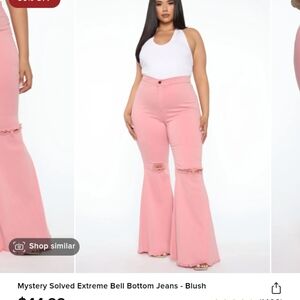 Fashion nova pink bell bottoms